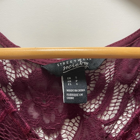 Streetwear Society Lace Burgundy Dress - Picture 4 of 6